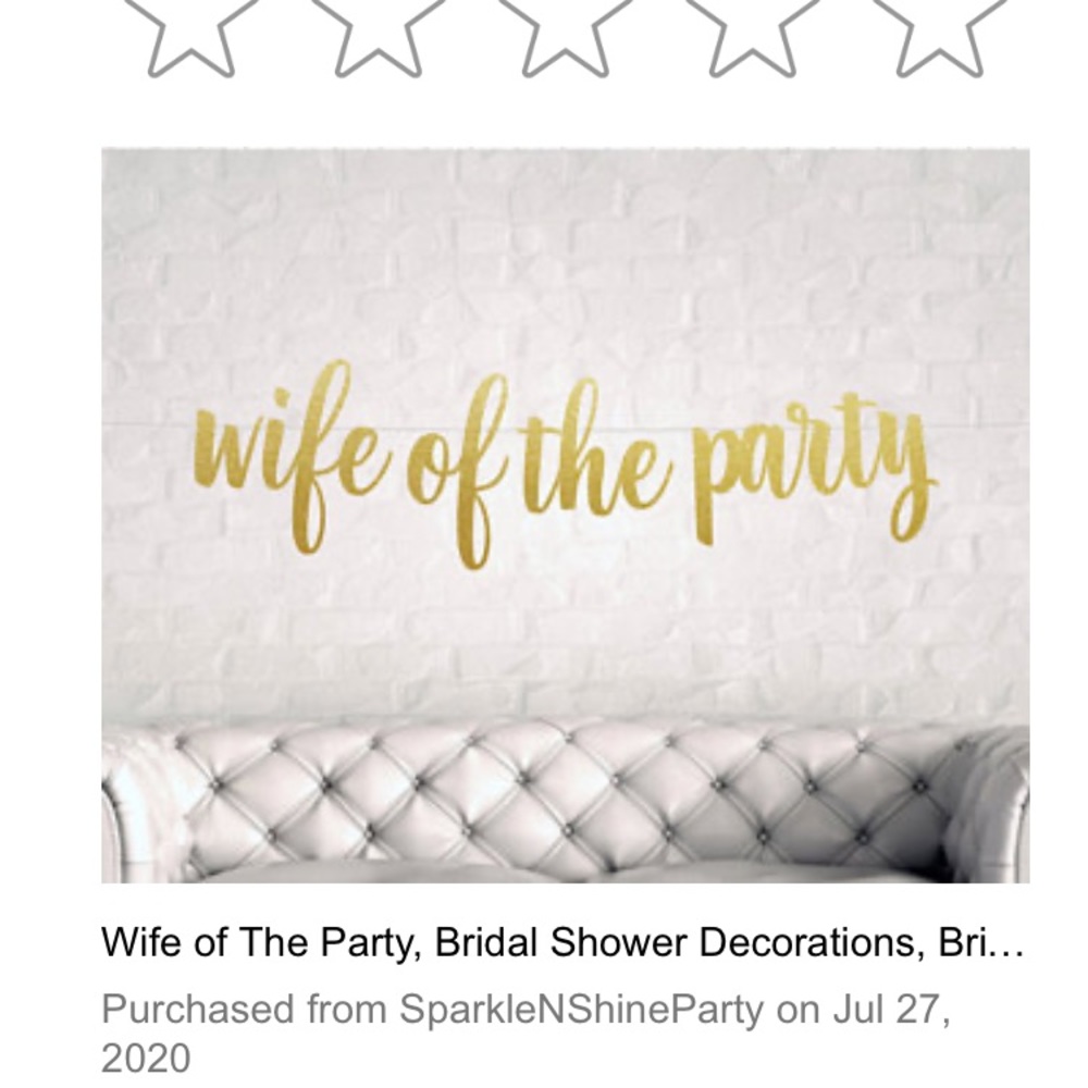 Wife of the Party Glitter Banner!